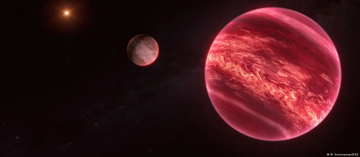 Reproducción artística de CD-35 2722, un sistema con un objeto similar a la luna